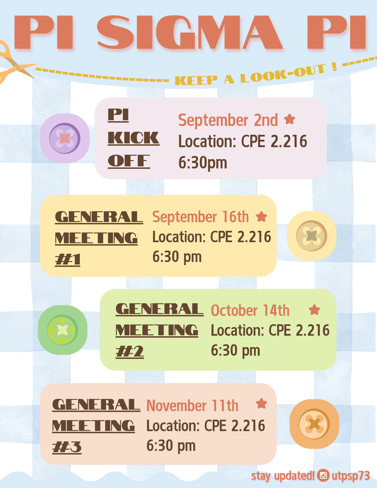 General Meeting Schedule Flyer
